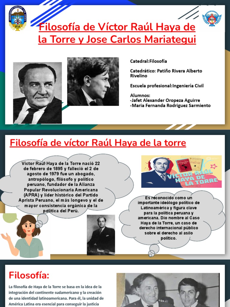 Filosofía de Víctor Raúl Haya de La Torre y Jose Carlos Mariategui ...