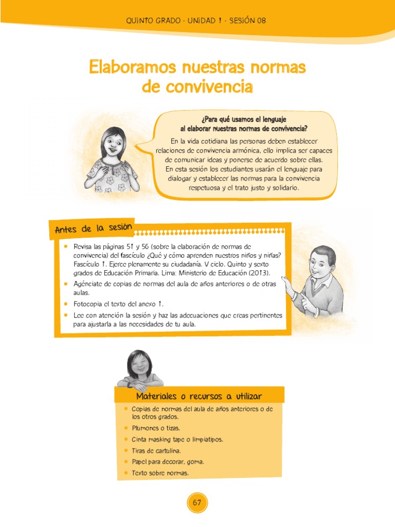 Normas de Convivencia en Quinto Grado | PDF