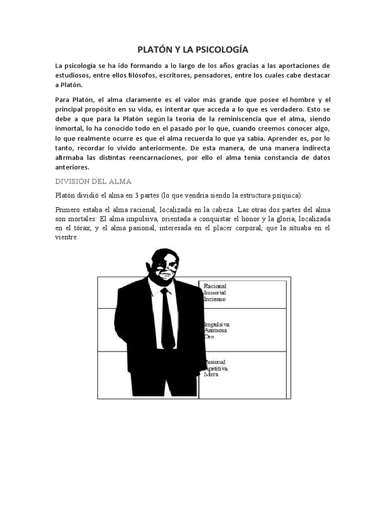 Aportaciones de Platón a la Psicología | PDF | Alma | Platón