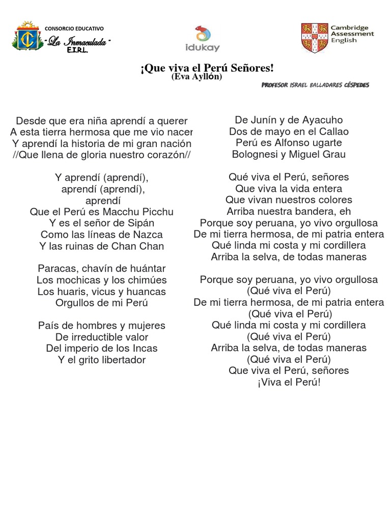 Que Viva El Perú Señores | PDF