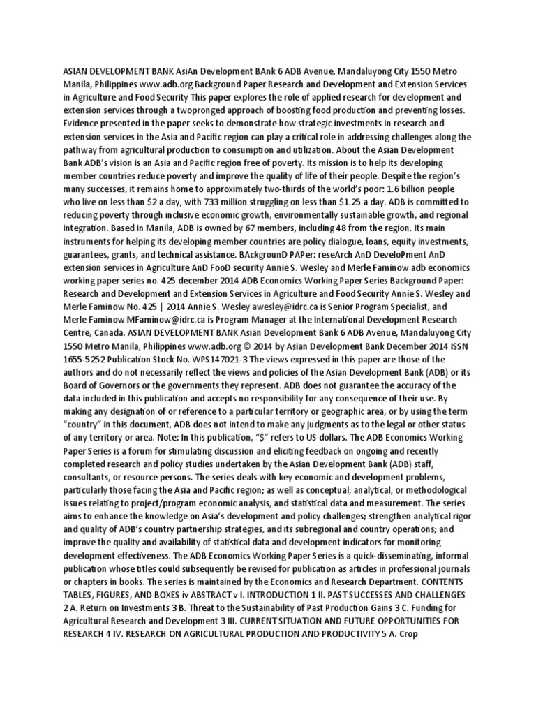 ASIAN DEVELOPMENT BANK AsiAn Development BAnk 6 ADB Avenue | PDF