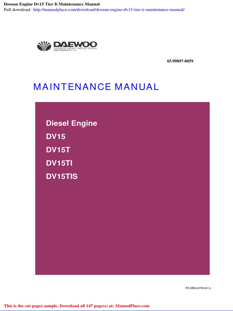 DV15 Diesel Engine Maintenance Guide | PDF | Diesel Engine | Engines
