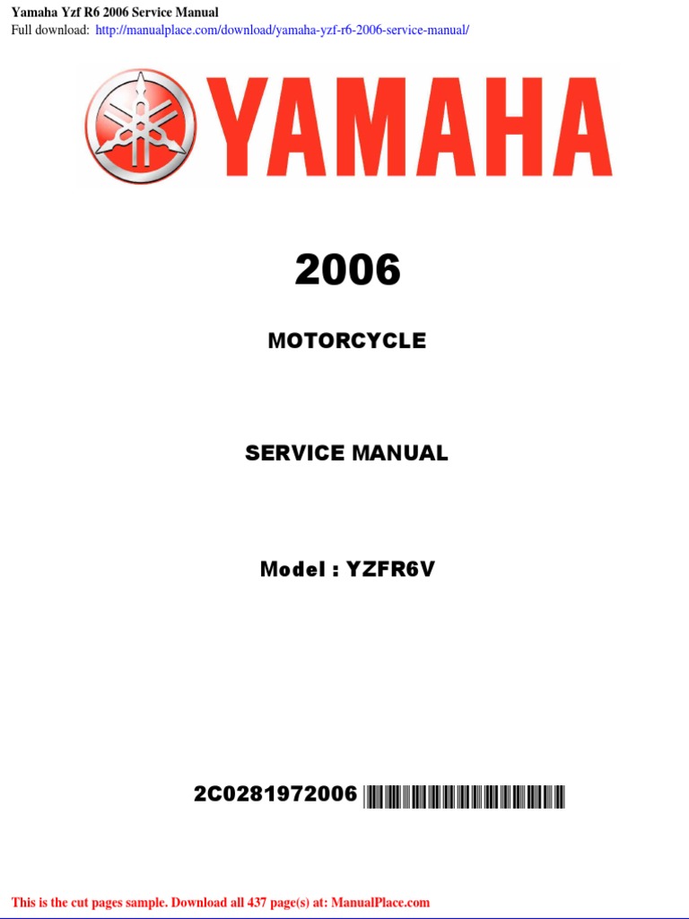 Yamaha 2020 YZF-R6 Service Manual