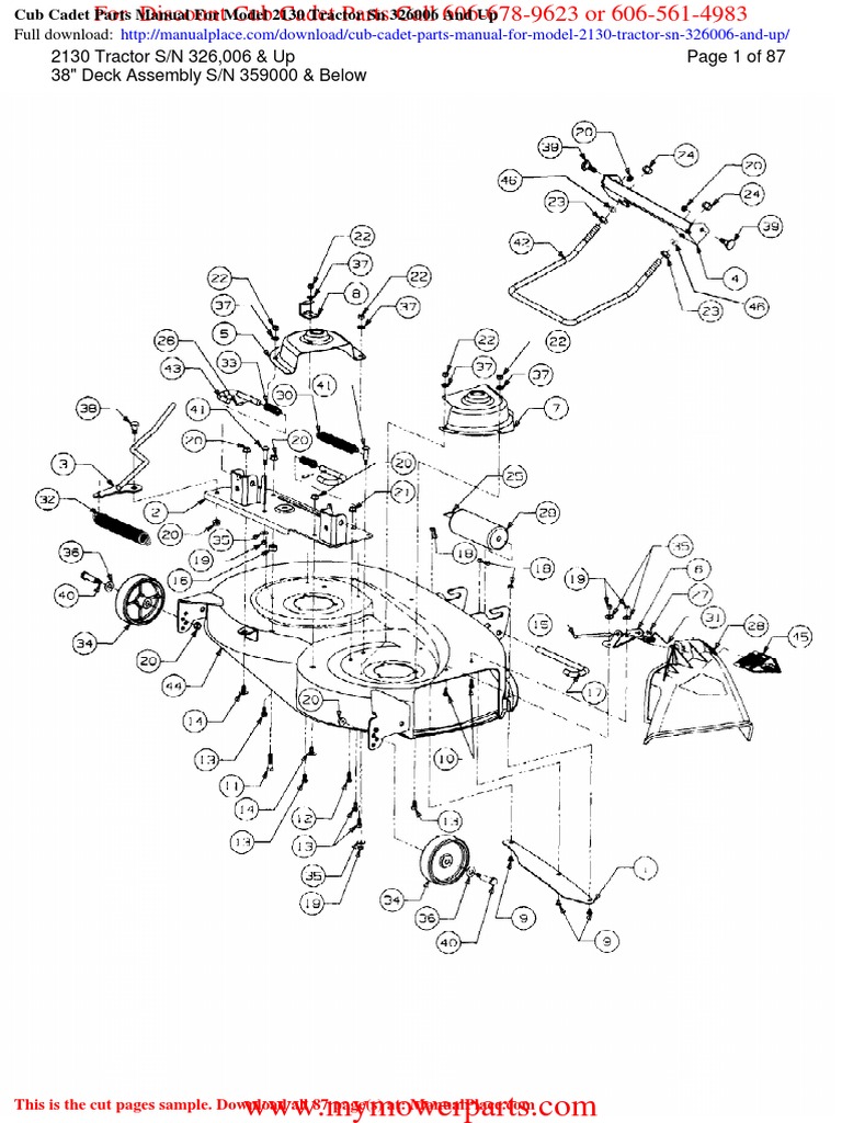 Cub Cadet Parts Manual For Model 2130 Tractor SN 326006 and Up | PDF | Home &amp; Garden ...