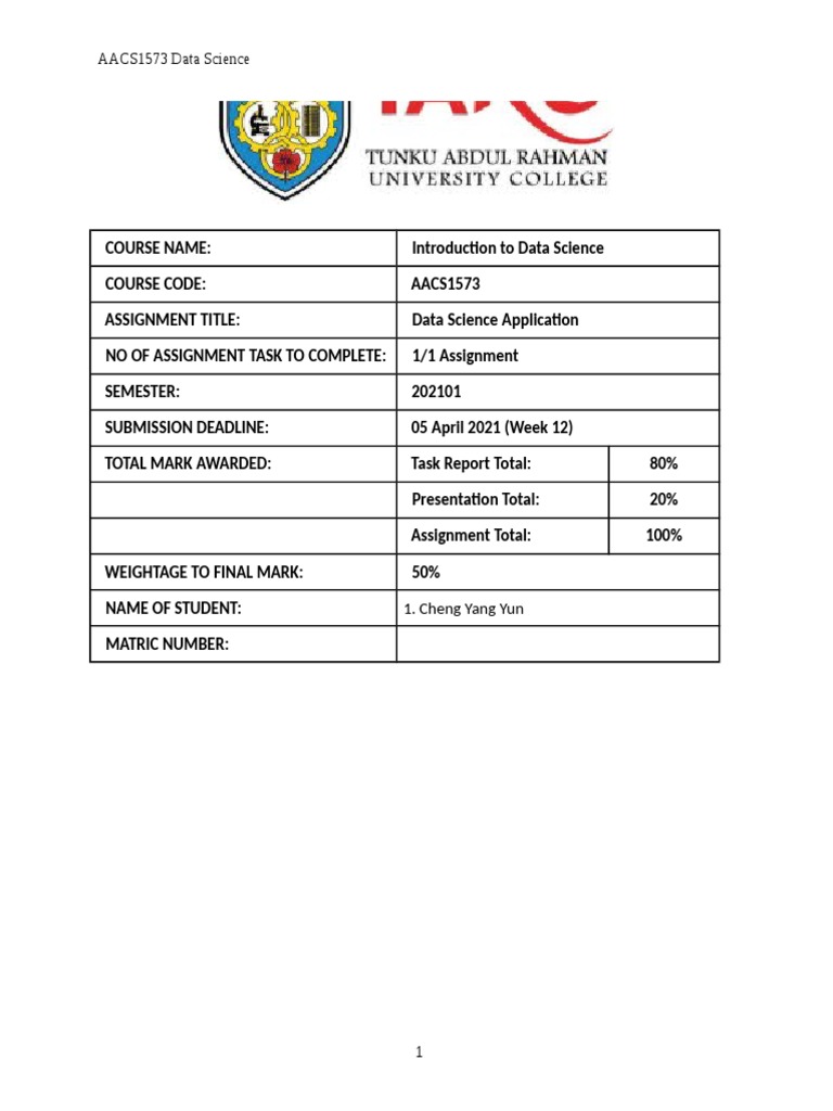 Data Science Application Assignment | PDF | Machine Learning | Analytics
