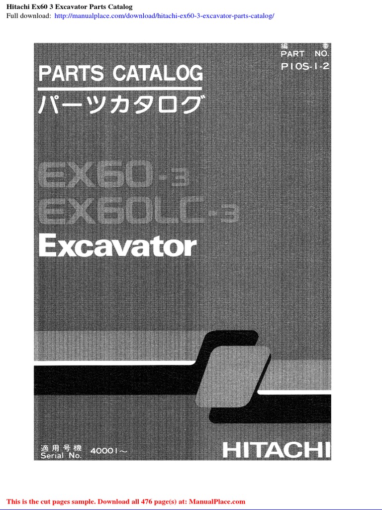 Hitachi EX60-3 Parts Catalog Download | PDF