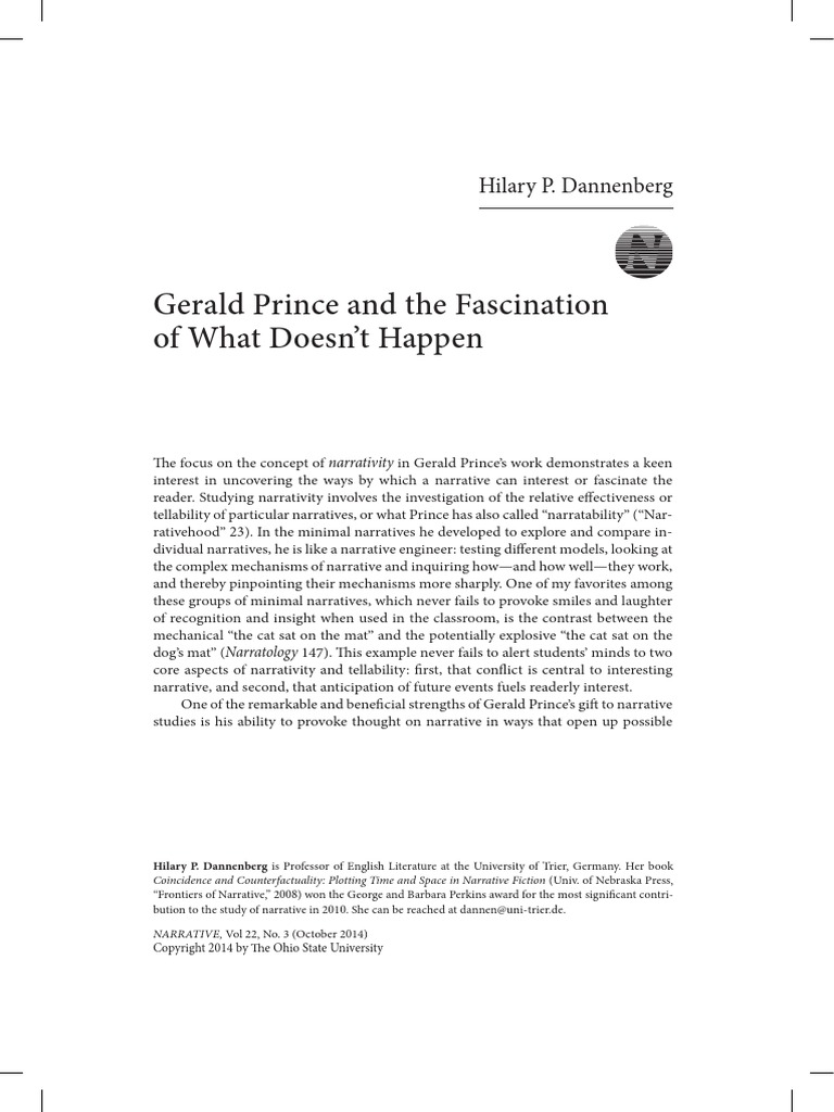 Gerald Prince Narrativity | PDF | Narrative | Psychological