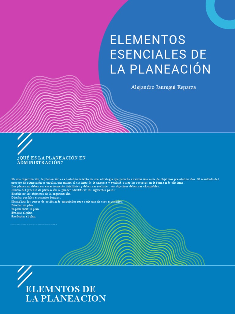 Elementos Esenciales de La Planeación | PDF | Planificación | Ciencia ...