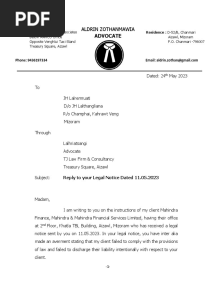 Legal Notice Reply - MAHINDRA FINANCE