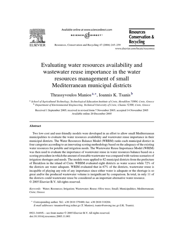 importanceofwastewatertreatment2 PDF Reclaimed Water Water