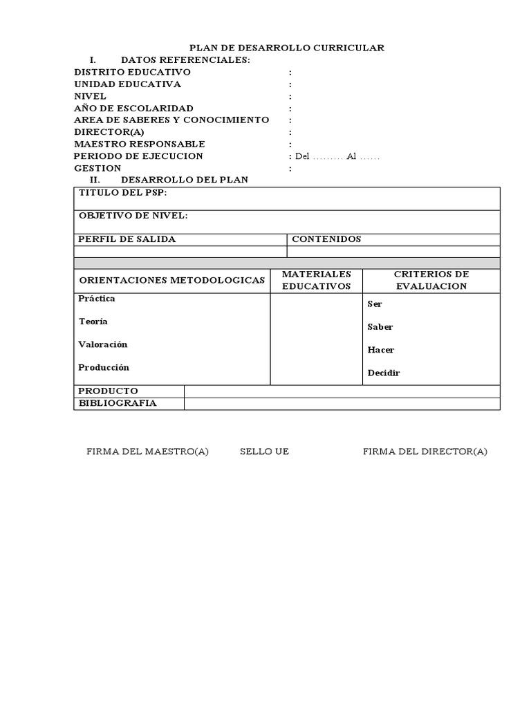 Plan de Desarrollo Curricular 2023 | PDF
