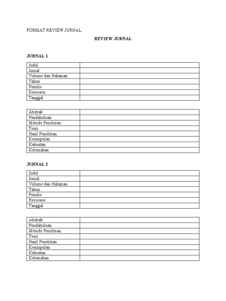 Format Review Jurnal Ilmiah Lengkap | PDF | Karier & Perkembangan ...