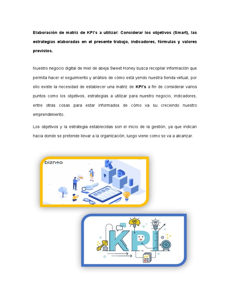 Matriz de KPI’s para Sweet Honey | PDF