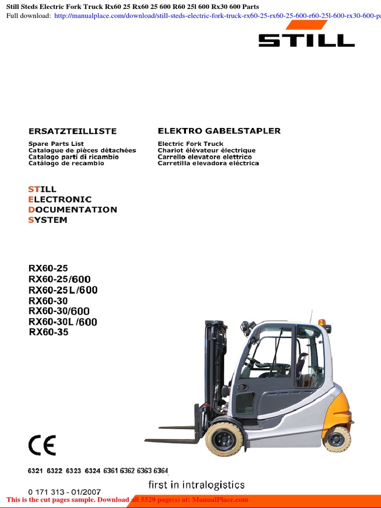Still Steds Electric Fork Truck Rx60 25 Rx60!25!600 r60 25l 600 Rx30 ...