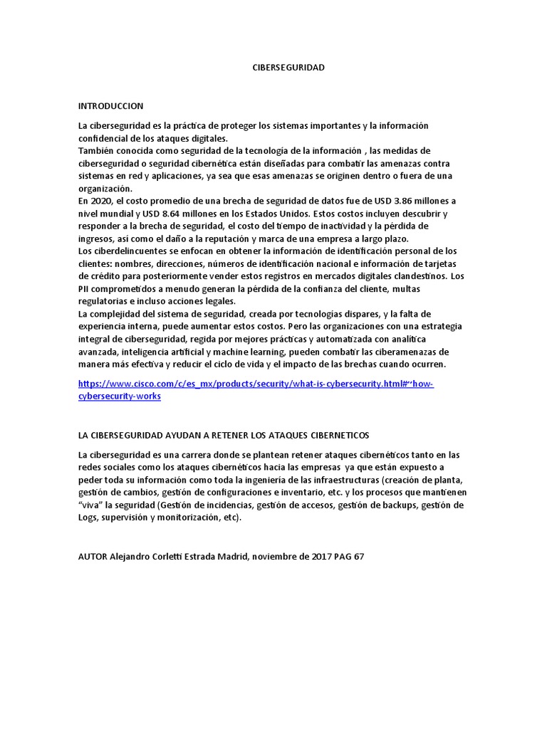 Ciberseguridad Introduccion Pdf