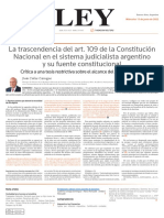 La Trascendencia Del - Art.109 - de - La - Constitucion - Nacional - en - El - Sistema - Judicialista - Argentino - y - Su - Fuente - Constitucional