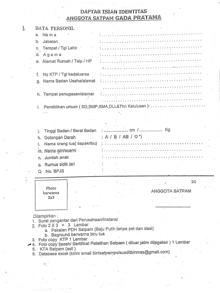 Formulir Perpanjang KTA PDF