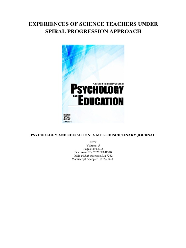 Experiences of Science Teachers Under Spiral Progression Approach | PDF