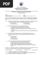 Rfqa Reading and Writing. Assessment Tool