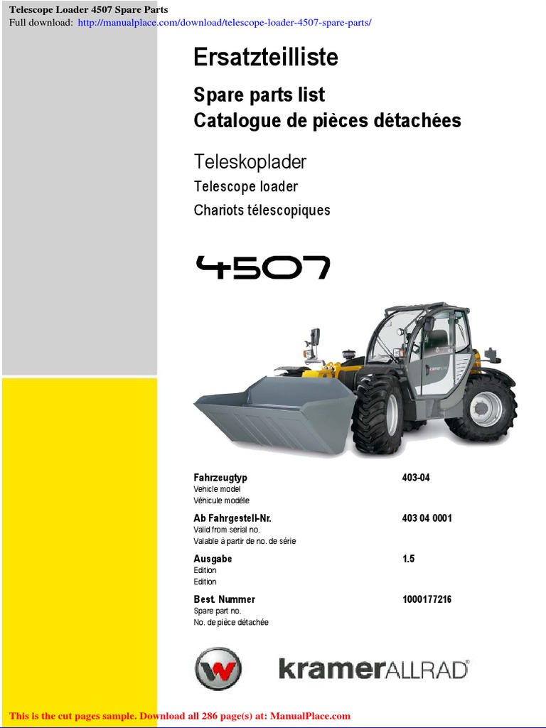Telescope Loader 4507 Spare Parts | PDF