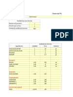 Planilla de Excel de Costo de Recetas Por Porciones