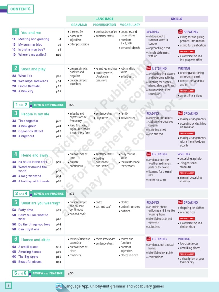 Student Book: Language Skills Overview | PDF | Adjective | Verb