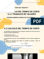 Estudio Del Trabajo Ii: 4.3 Calculo Del Tiempo de Corte 4.3.1 Trabajos de Taladro