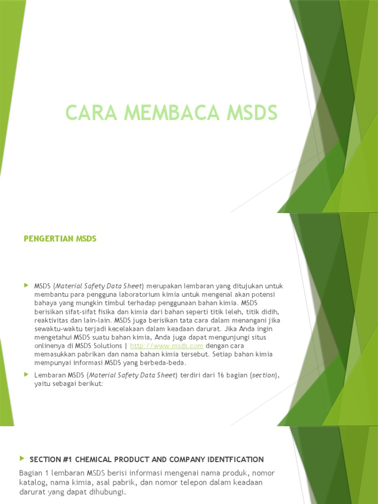 Cara Membaca Msds Pdf