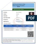 Digital Document of Covid-19 Vaccination Certificate