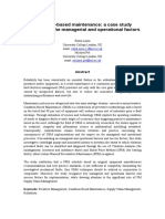 Condition-Based Maintenance: A Case Study Focusing On The Managerial and Operational Factors