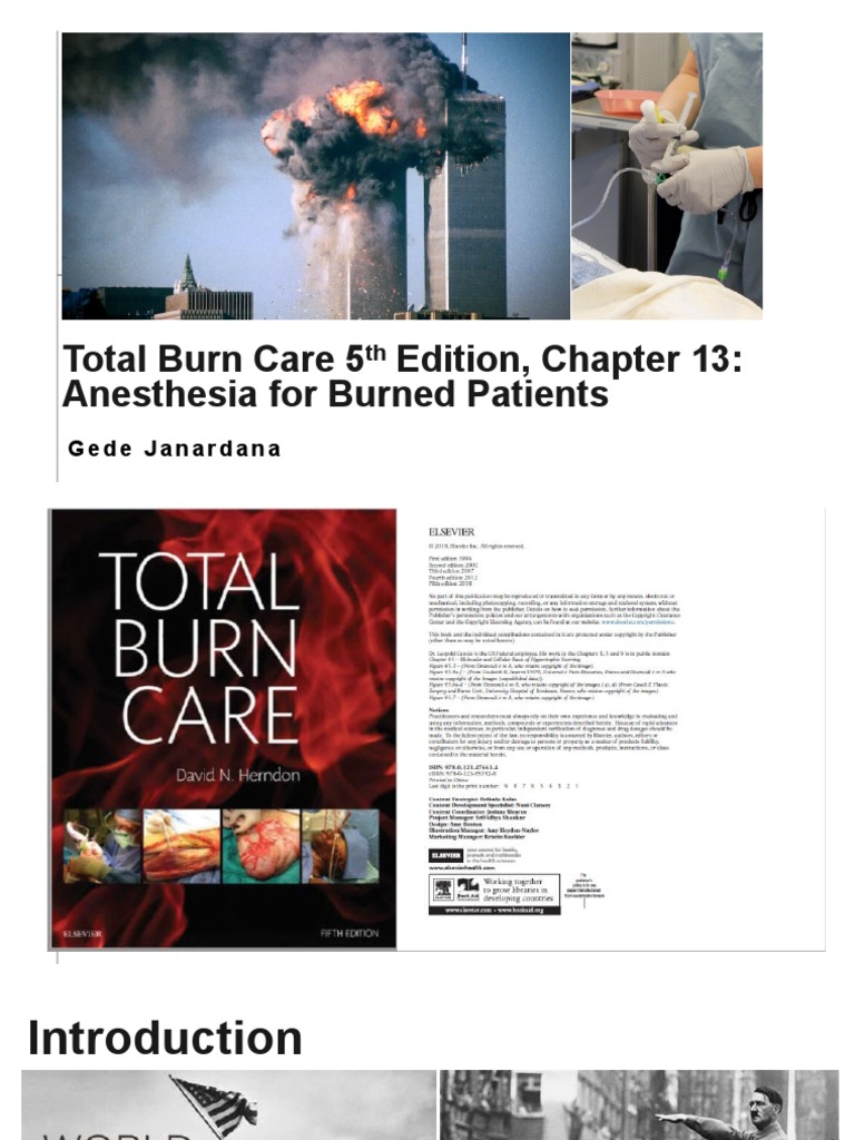 Anesthesia for Burned Patients PDF Injury Burn