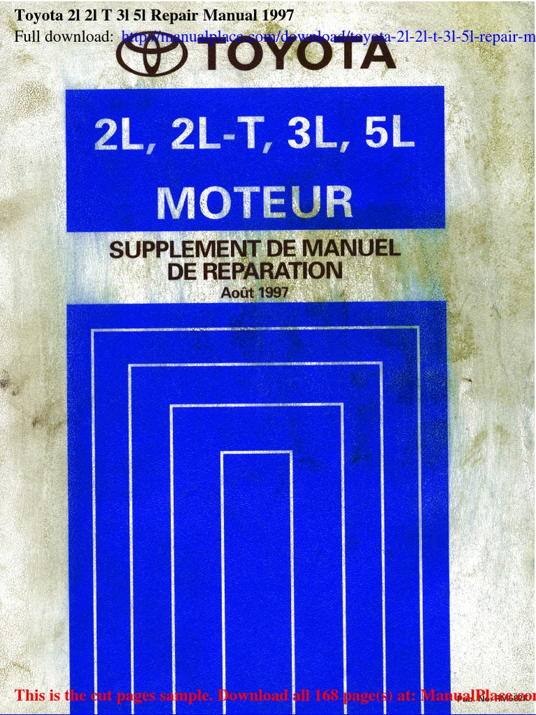 Toyota 2L, 3L, 5L Repair Manual 1997 | PDF