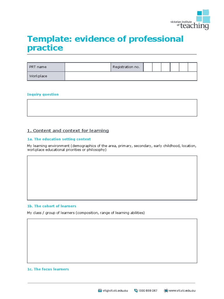 Professional Practice Inquiry Template | PDF | Learning | Cognition