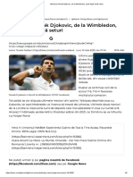 Meciul Lui Novak Djokovic, de La Wimbledon, Oprit După Două Seturi
