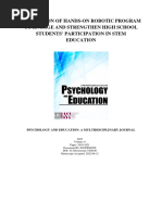 Utilization of Hands-On Robotic Program To Engage and Strengthen High School Students' Participation in STEM Education