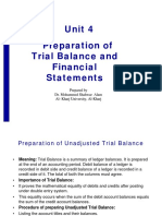 Unit 4 Preparation of Trial Balance and