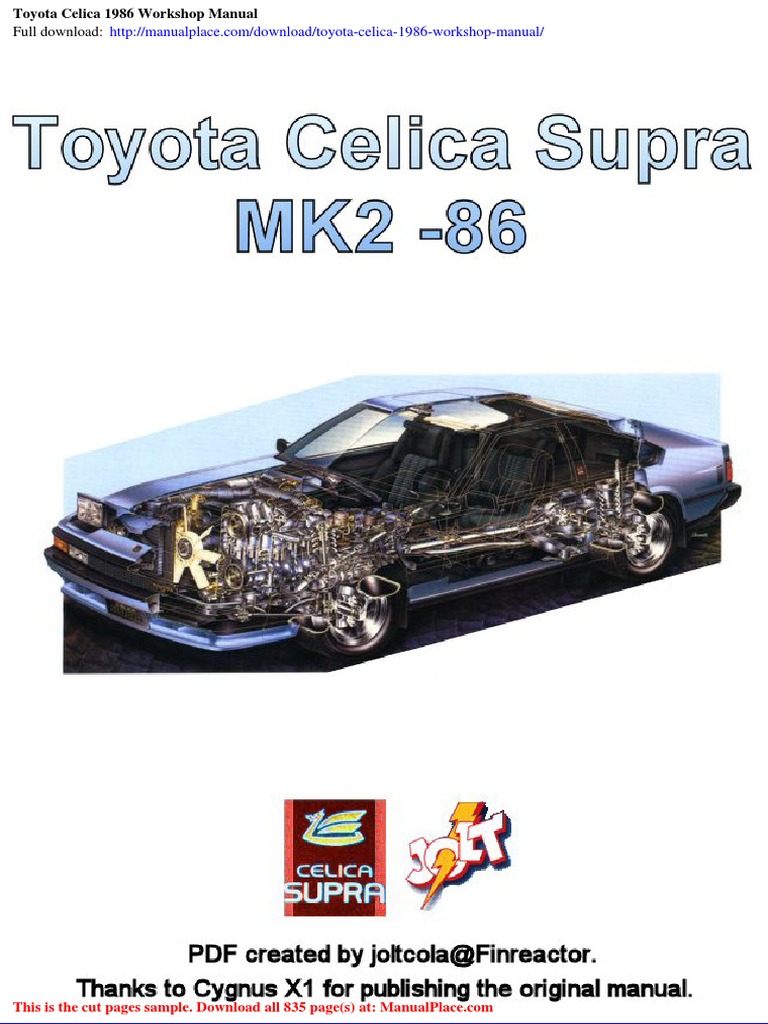 Toyota Celica 1986 Workshop Manual | PDF