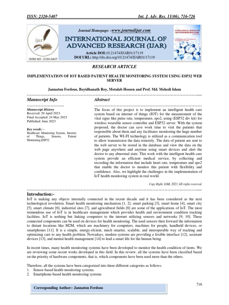IMPLEMENTATION OF IOT BASED PATIENT HEALTH MONITORING SYSTEM USING Circuit Diagram