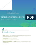 Gender Mainstreaming in The Workplace