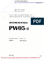 Komatsu Wheeled Excavators Pw05 1 Shop Manual