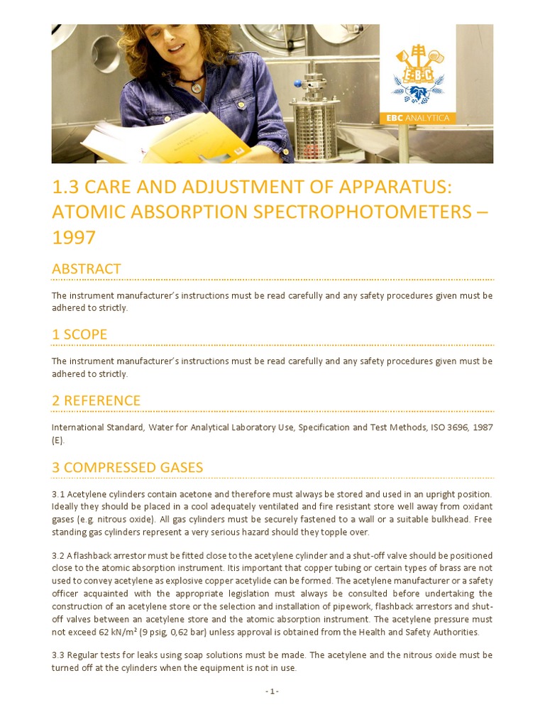 1.3 Care and Adjustment of Apparatus Atomic Absorption