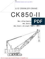 Kobelco Hydraulic Crawler Crane Ck850 II