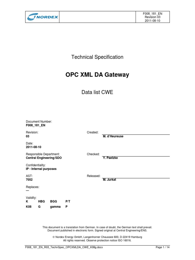 13 Opc XML Da Gateway Datalist Cwe f008 181 en r03 | PDF | Electrical ...