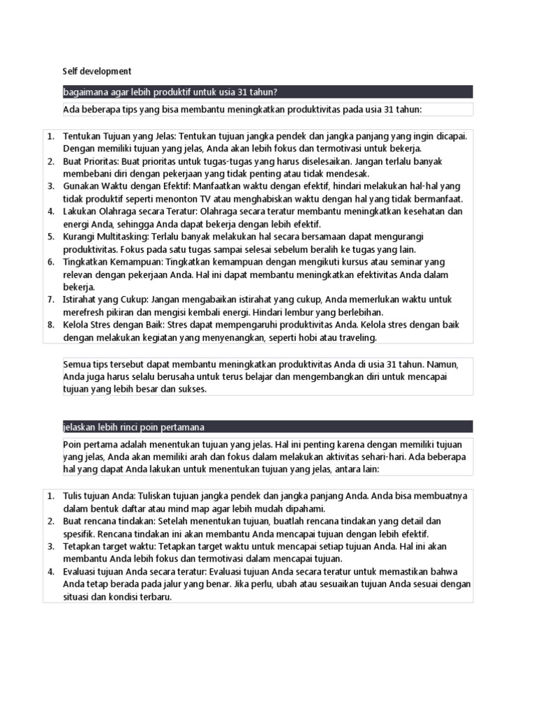 Self Development | PDF