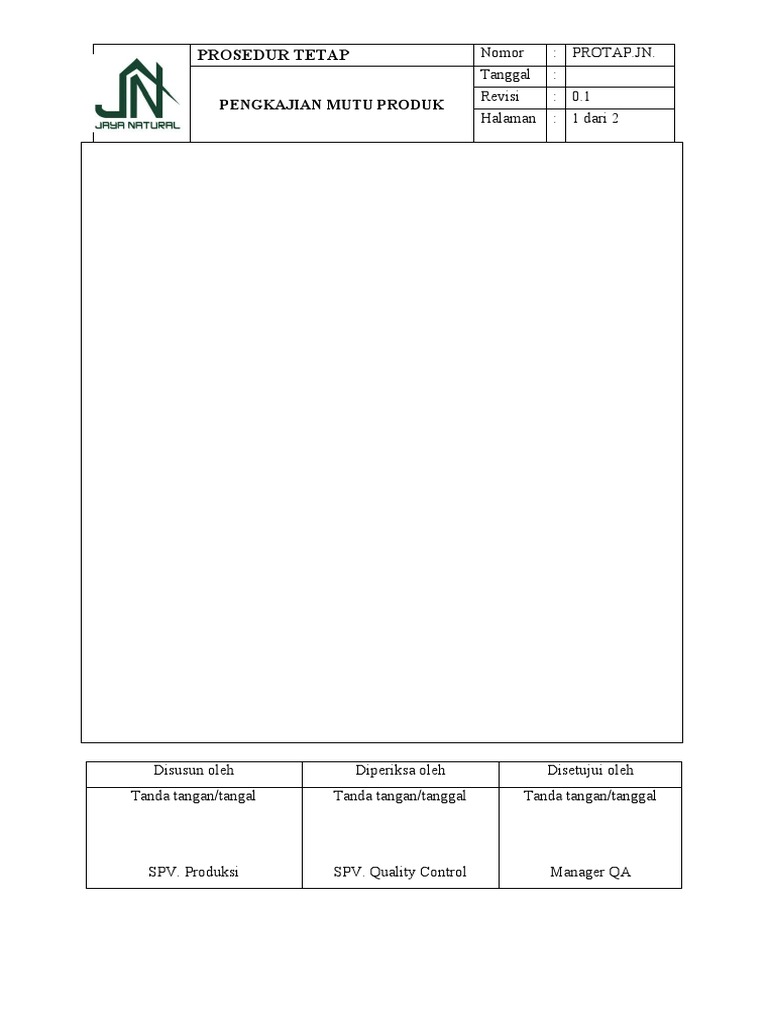 Prosedur Pengkajian Mutu Produk | PDF | Komputer | Teknologi & Rekayasa