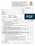 Form Skrining Vaksinasi Covid - 19