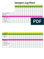 Daily Sweepers Log Sheet