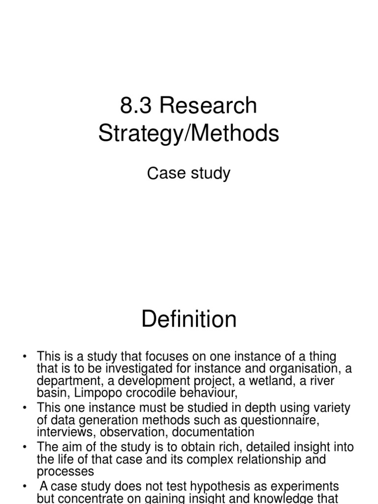 8.3 Research Methods Case Study PDF Case Study Theory