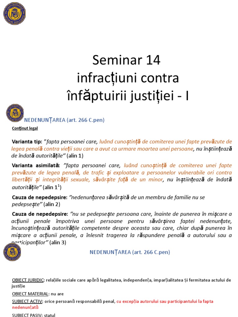 Infractiuni Contra Justiției I | PDF