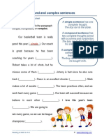 Grade 5 Simple Compound Complex Sentences C